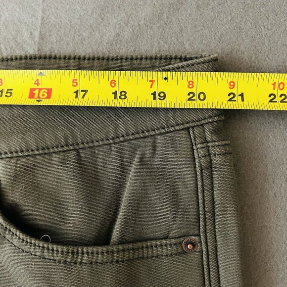 NWT Weatherproof Vintage Men Bonded Fleece Lined Green Canvas Pant 40x30 Regular - Picture 9 of 16